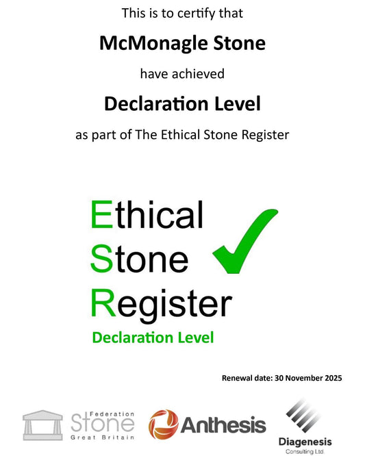 McMonagle Stone Achieves Ethical Stone Register Certification!