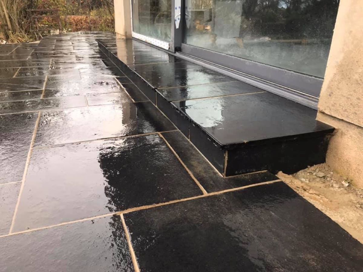 Black Limestone Paving (Mixed Sizes)