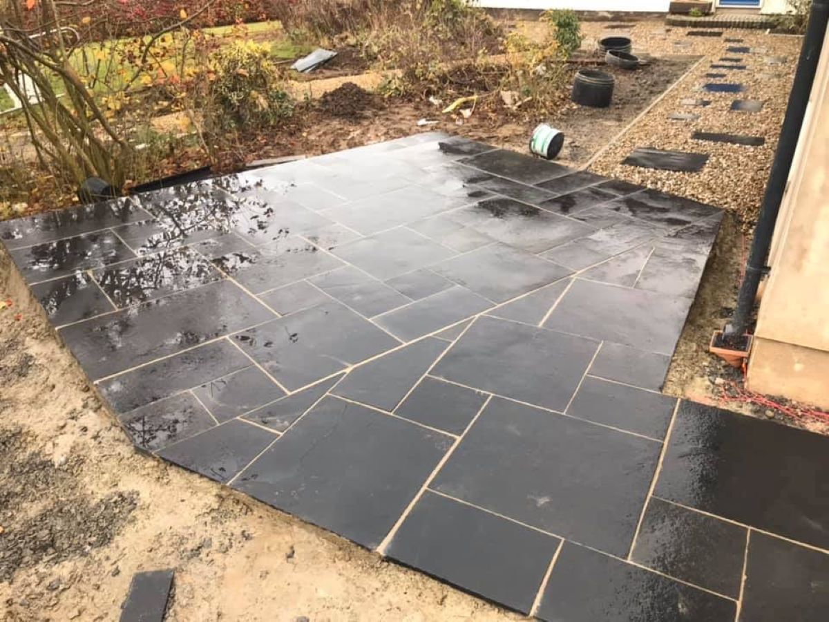 Black Limestone Paving (Mixed Sizes)