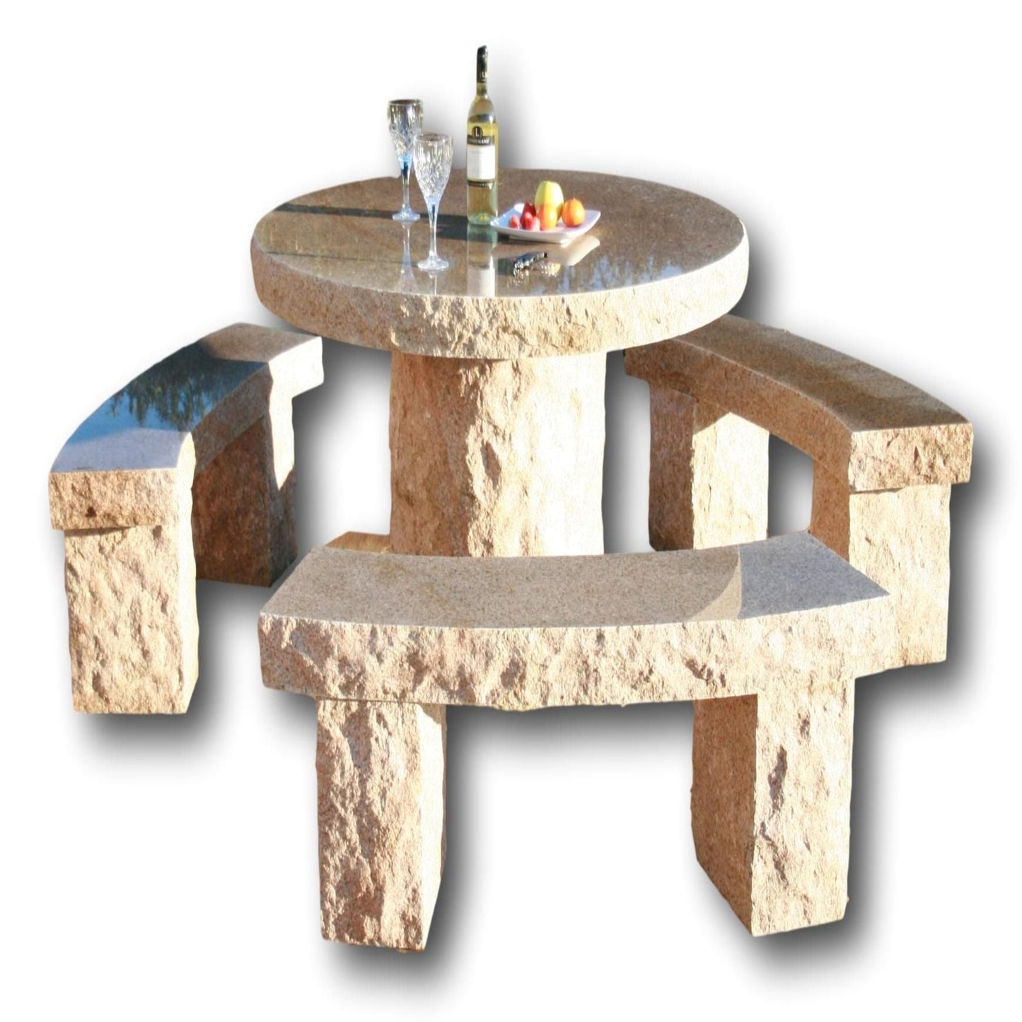 Gold Granite Table & Benches