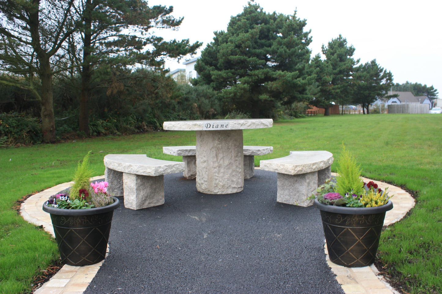 Gold Granite Table & Benches
