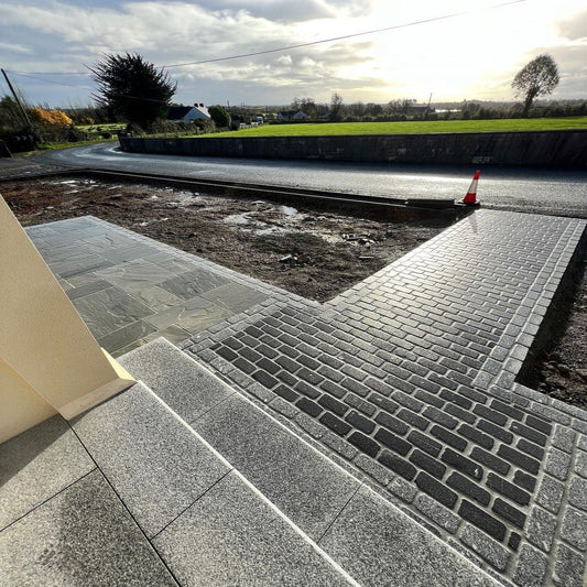 Silver Granite Setts 200 x 100 - Bush Hammered & Lightly Tumbled