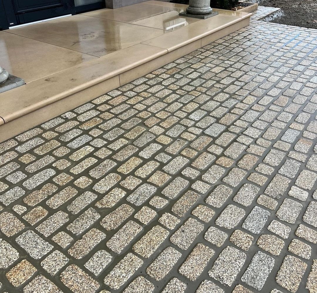 Gold Granite Setts 200 x 100 - Bush Hammered & Lightly Tumbled