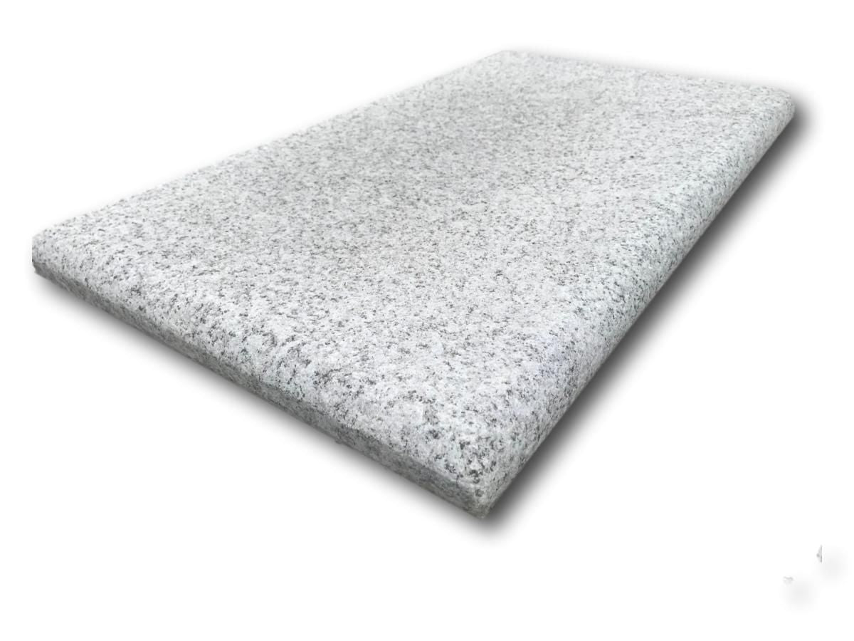 Silver Granite Corner Ste with 1 bullnose to the long edge and 1 bullnose to the short edge.