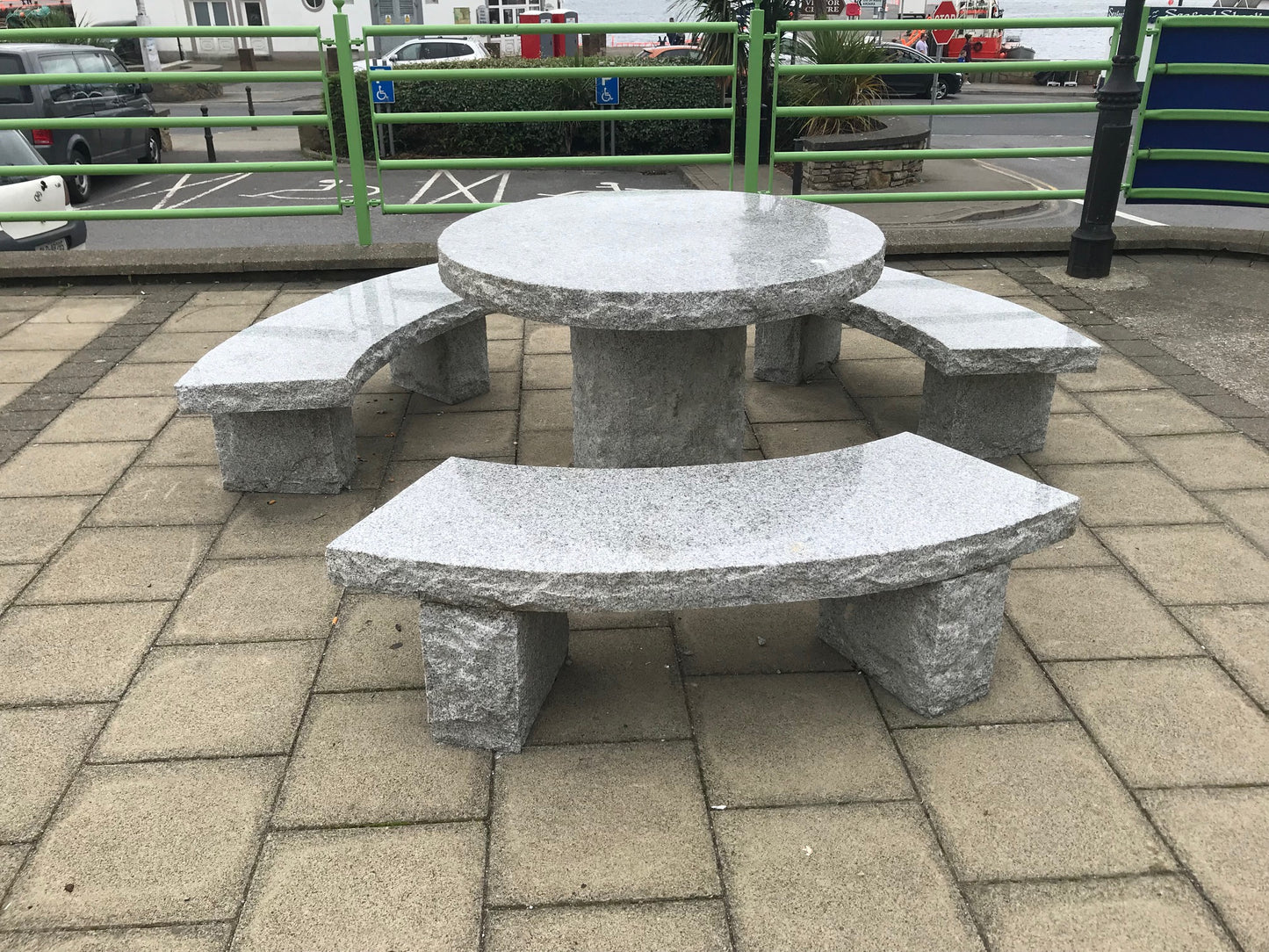Silver Granite Table & Benches