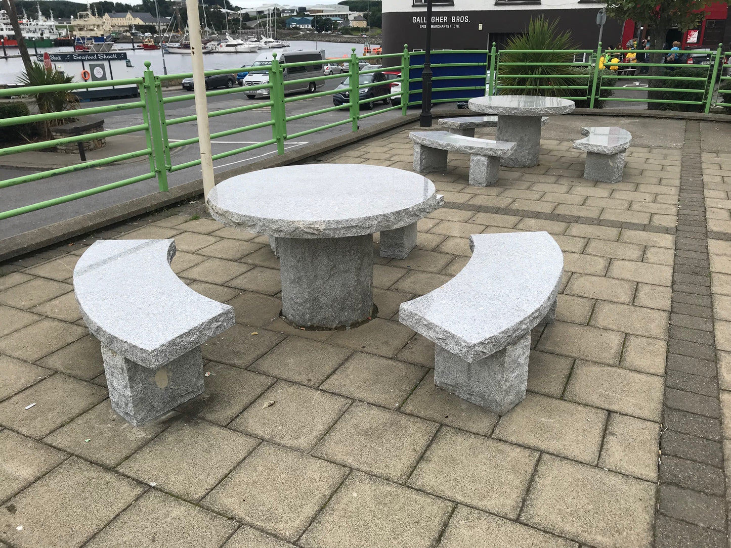 Silver Granite Table & Benches