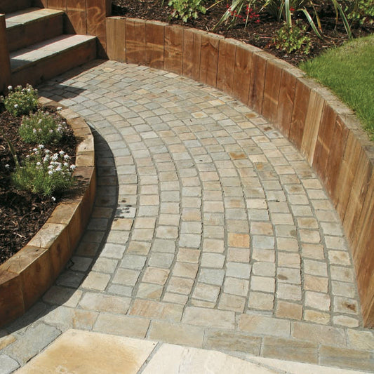 Tinted Mint Sandstone Setts 100 x 100
