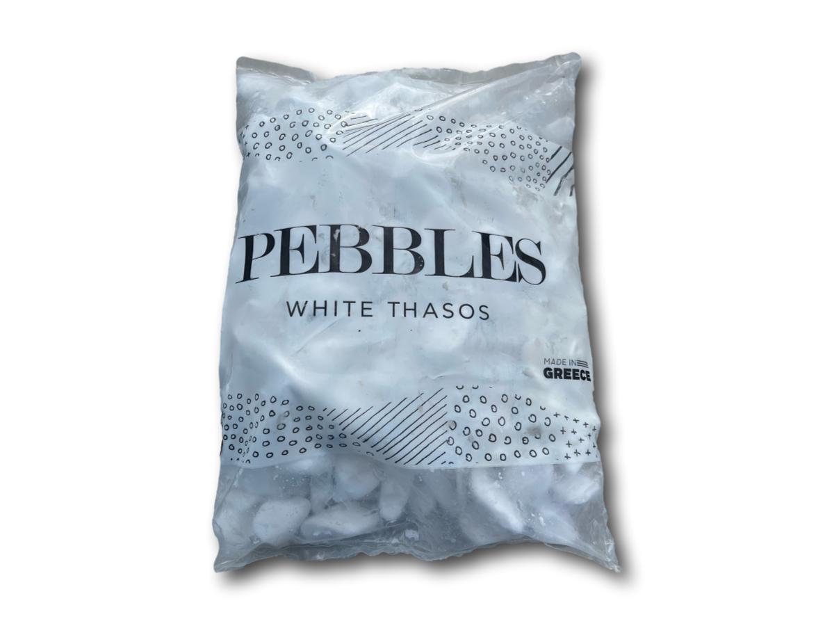 White Thasos Pebbles - 20kg Bag