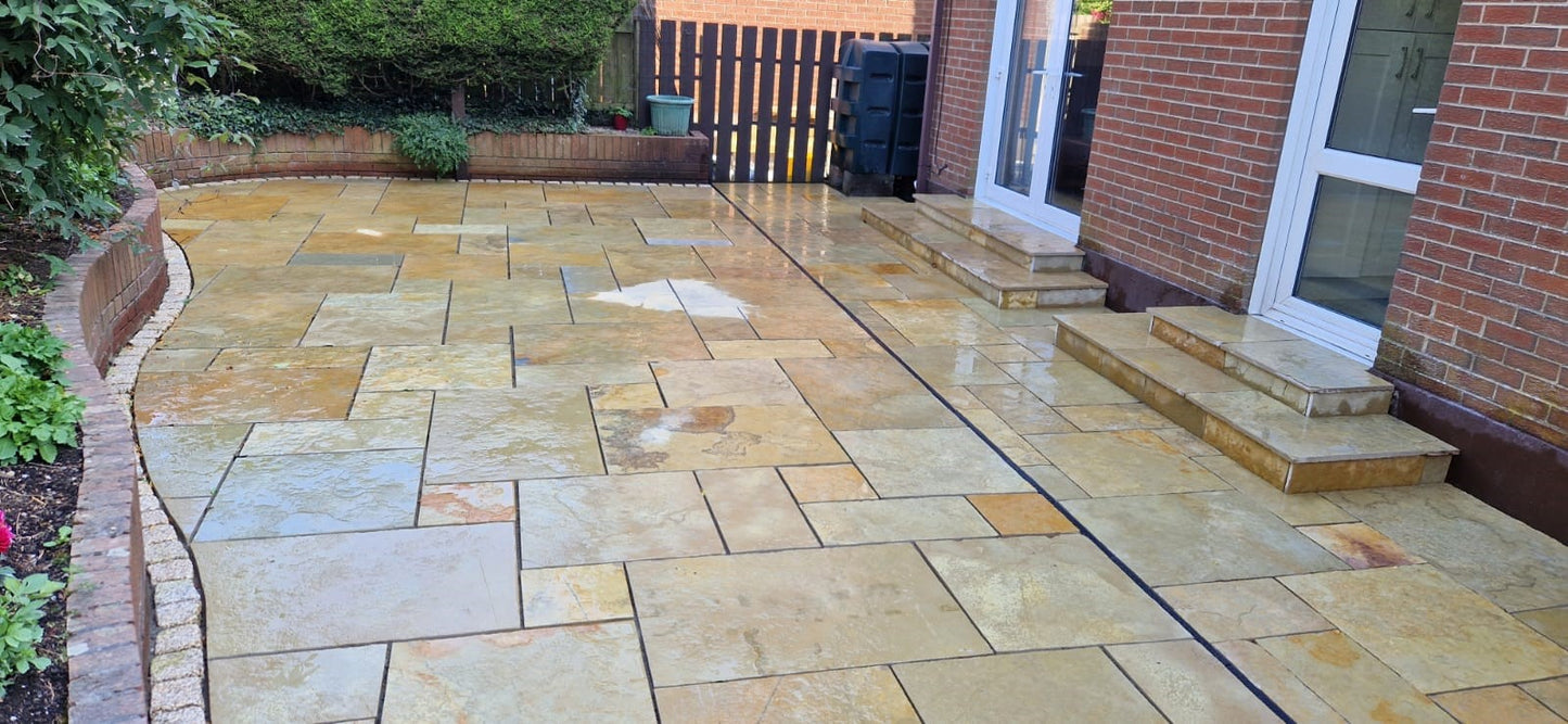 Yellow Limestone Patio Pack - Machined