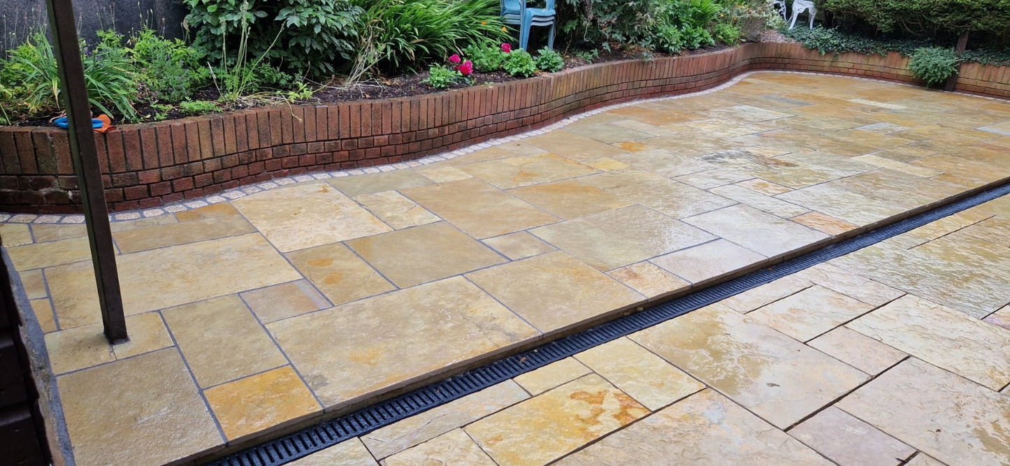 Yellow Limestone Patio Pack - Machined