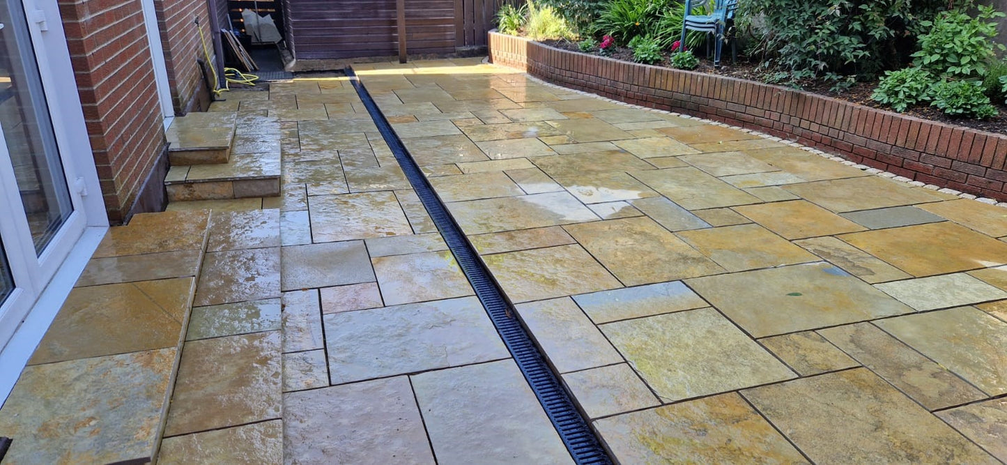 Yellow Limestone Patio Pack - Machined