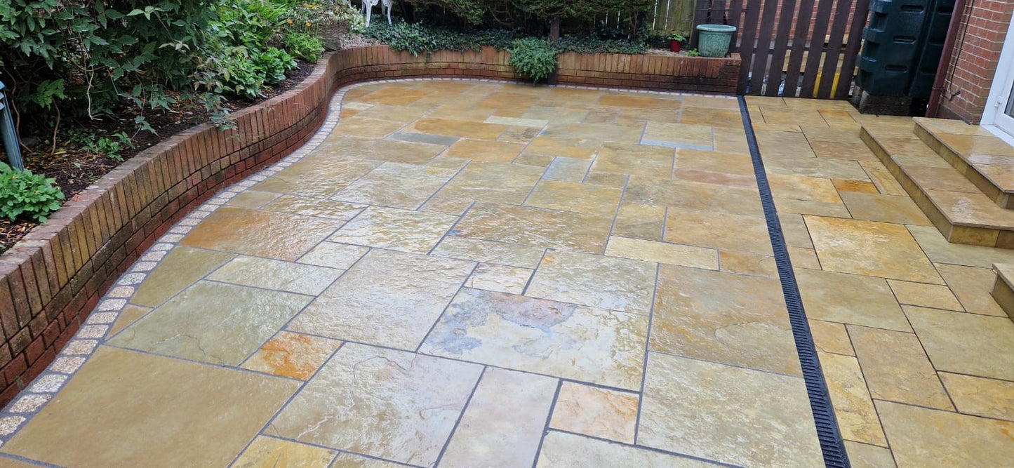 Yellow Limestone Patio Pack - Machined