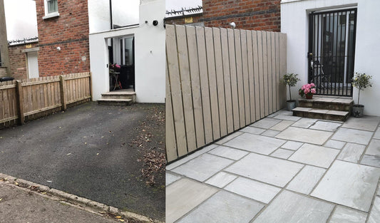 Grey Sandstone Patio Transformation 