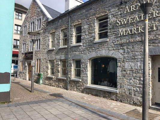 Aran Sweater Market Restoration featuring architectural blue limestone surrounds. 