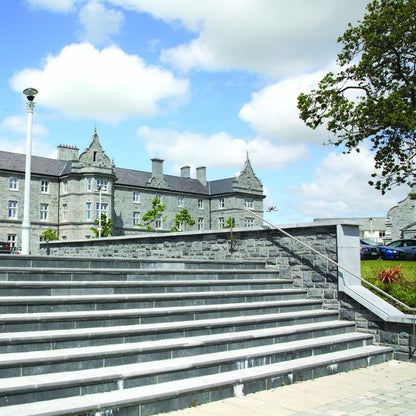 Bespoke Blue Limestone Steps leading up to a university. 