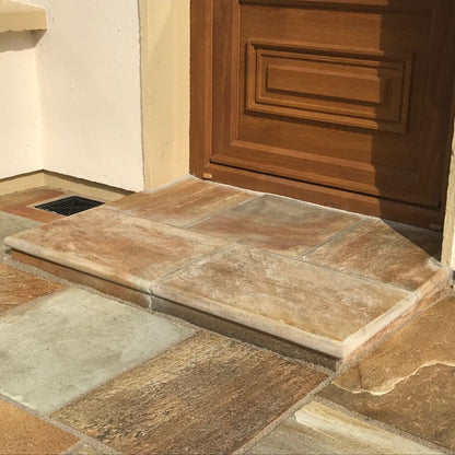 Bespoke Donegal Quartzite Step on patio area. 