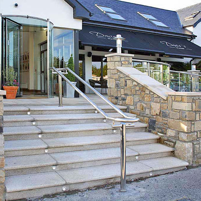 Bespoke Gold Granite Steps at restaurant entrance.  