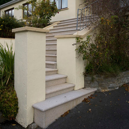 Bespoke Gold Granite Steps at property entrance. 