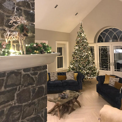 A close up of a bespoke Mountcharles Sandstone Mantel. 