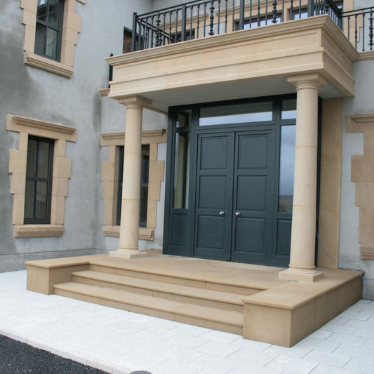 Bespoke Mountcharles Sandstone Steps at house entrance.