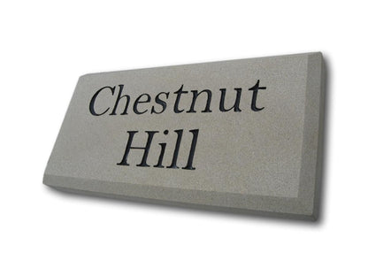 Bespoke Sandstone Plaque with chamfered edges. 