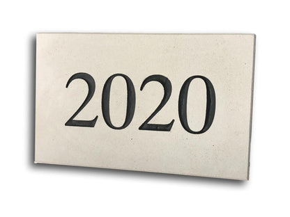 Bespoke Sandstone Plaque with the year 2020 engraved. 