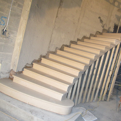 Under construction architectural sandstone staircase. 