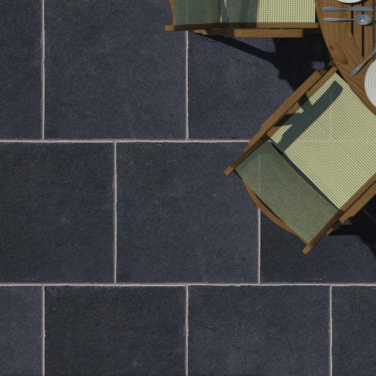 Computer generated to show Black Limestone Paving in 600 x 600mm size. 