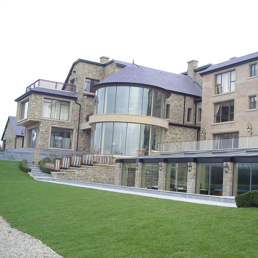 Contemporary building completed using Blue Centre Sandstone Machined and Architectural Sandstone Surrounds. 