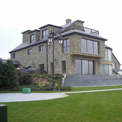 Contemporary building completed using Blue Centre Sandstone Machined and Architectural Sandstone Surrounds. 