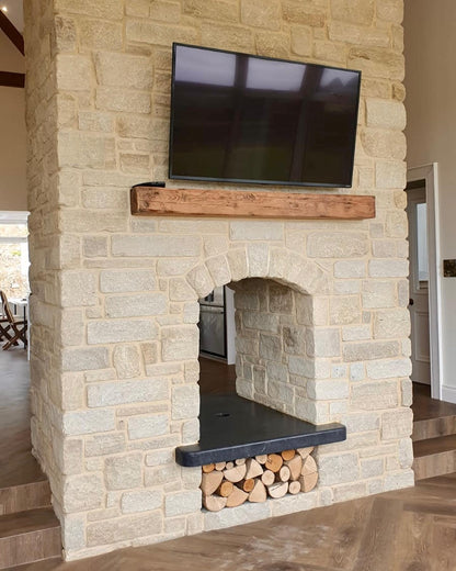Bespoke Blue Limestone Hearth with a Sanded Finish and treated with PROTECTiT Colour Restorer. 