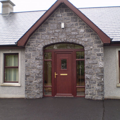 Front porch completed with Blue Limestone machined walling stone. 