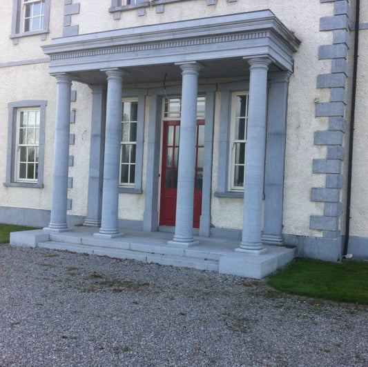 Bespoke Blue Limestone Portico, Surrounds, Quoins, Steps and Plinths. 