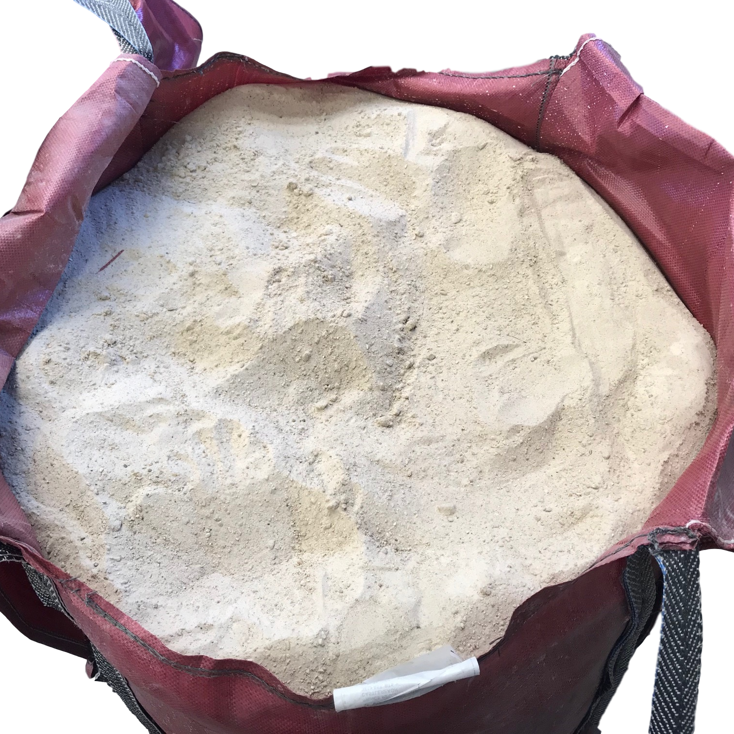 Concrete sand in McMonagle Stone bulk bag on a white background. 