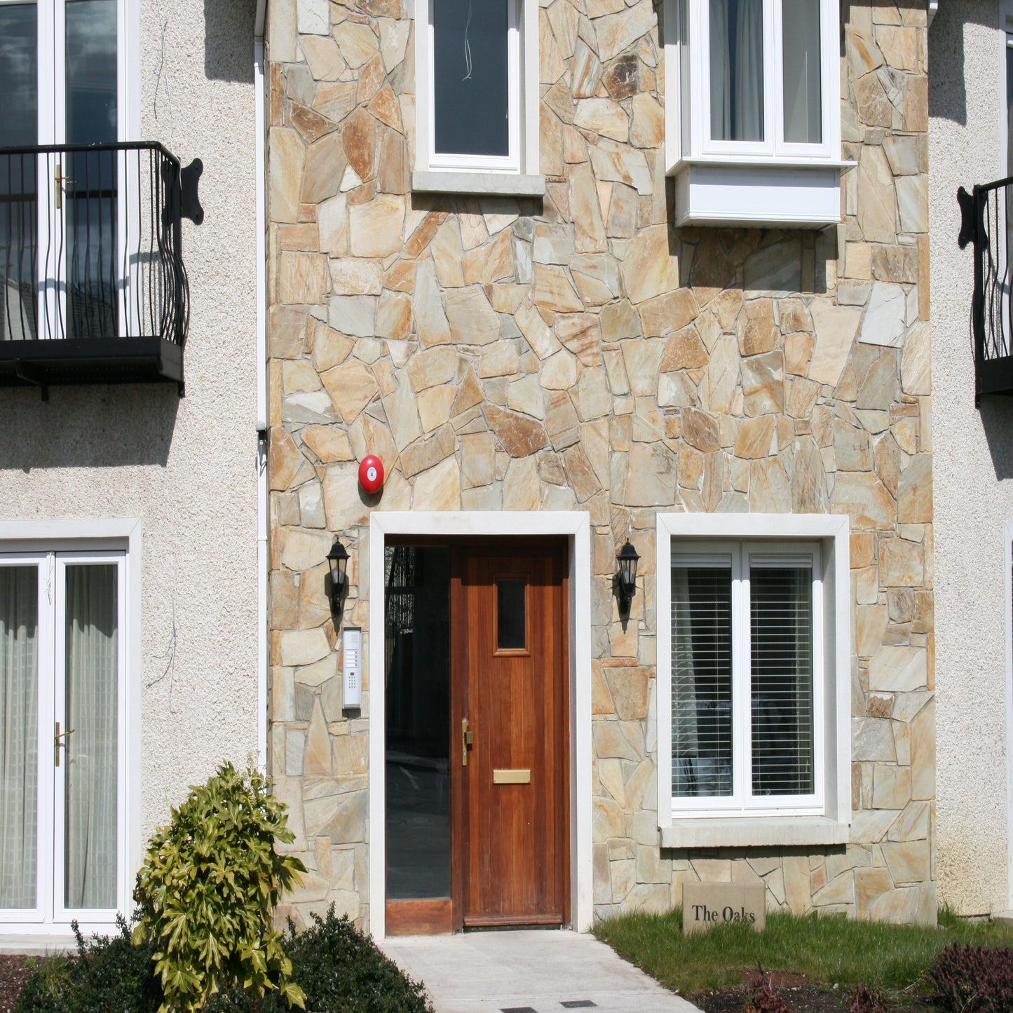 Close up of Donegal Quartzite Cladding on a house Façade.  