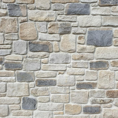 Close up of building stone stonework in Dunhill Blend Sandstone Tumbled. 