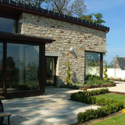 Gold Donegal Quartzite Machined on a house façade.  