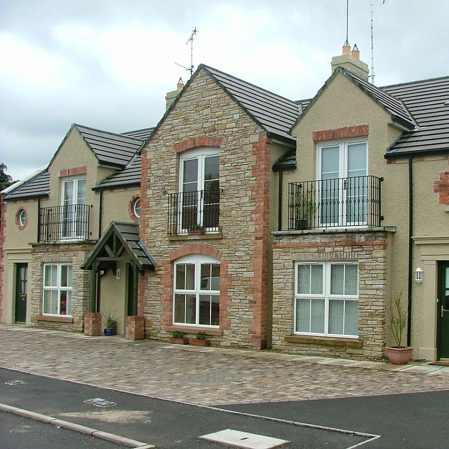 Property featuring our Gold Donegal Quartzite Random Rubble walling stone.