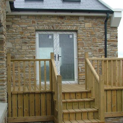 Porch completed using Gold Donegal Quartzite Random Rubble walling stone.