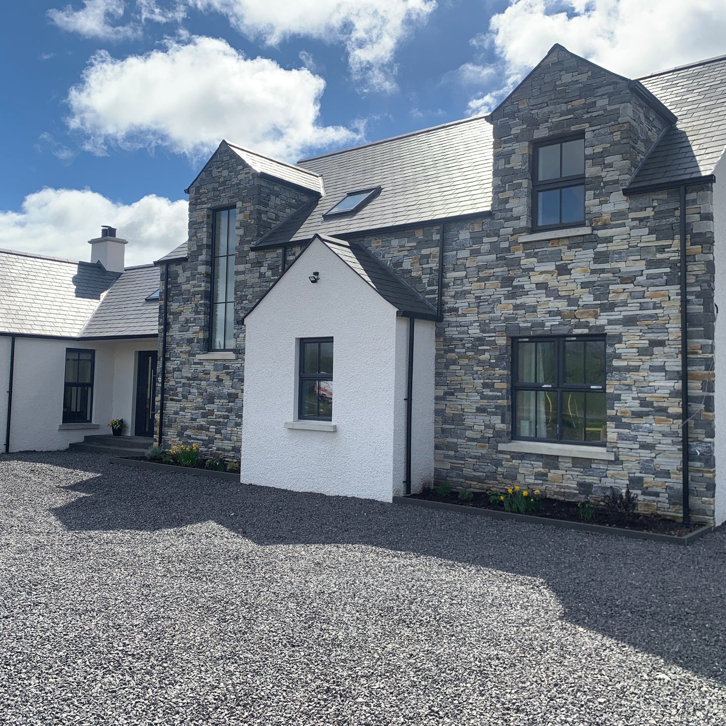 Modern new build completed using Highland Blend Tumbled 