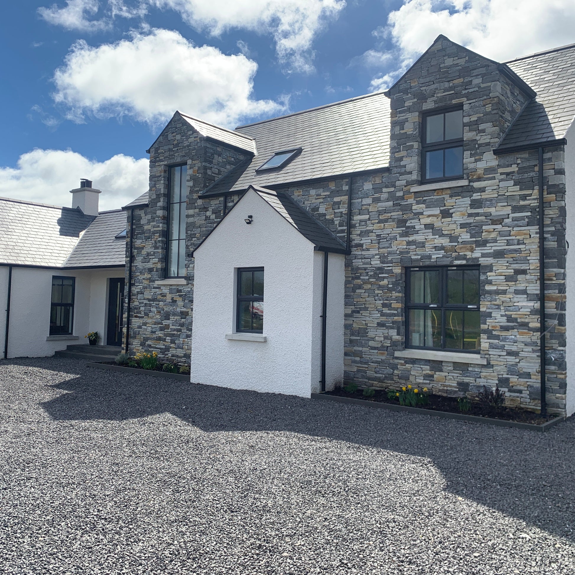 Modern new build completed using Highland Blend Tumbled 
