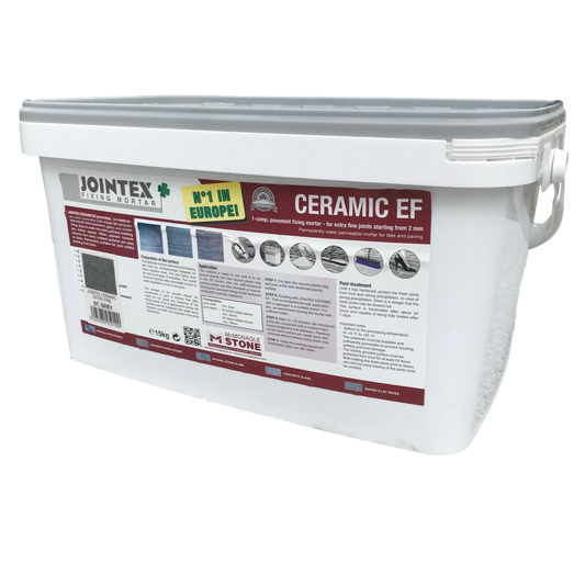 JOINTEX Easy Extra Fine - Stone Grey 15kg Tub on a white background.