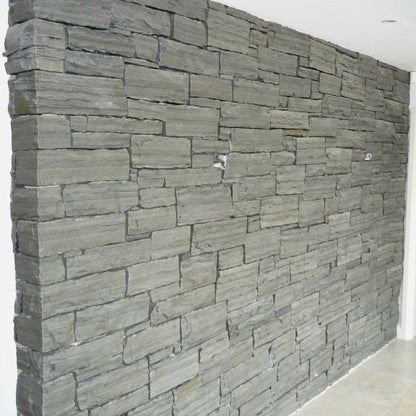 Internal stone feature wall completed in Liscannor Slate building stone. 