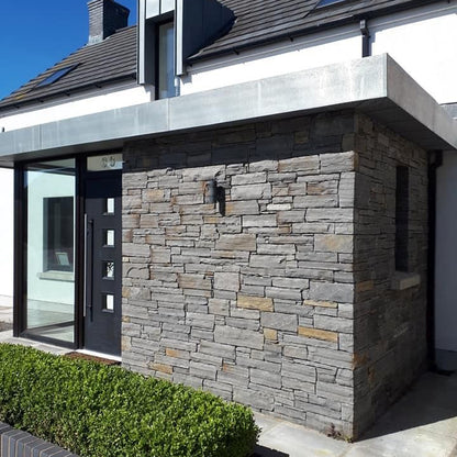 Modern entrance with Liscannor Slate stonework 