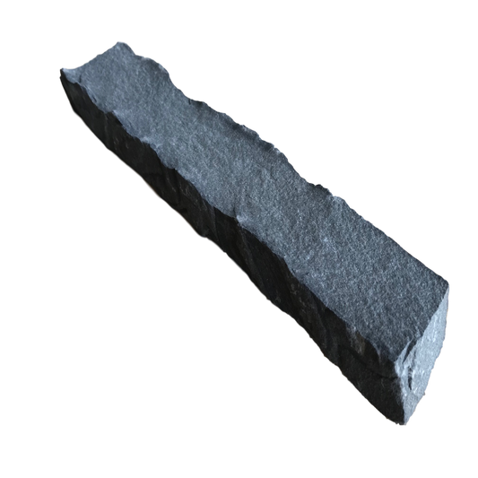 A flat piece of Liscannor Slate cladding, with a rough texture and irregular edges, predominantly in dark gray color.