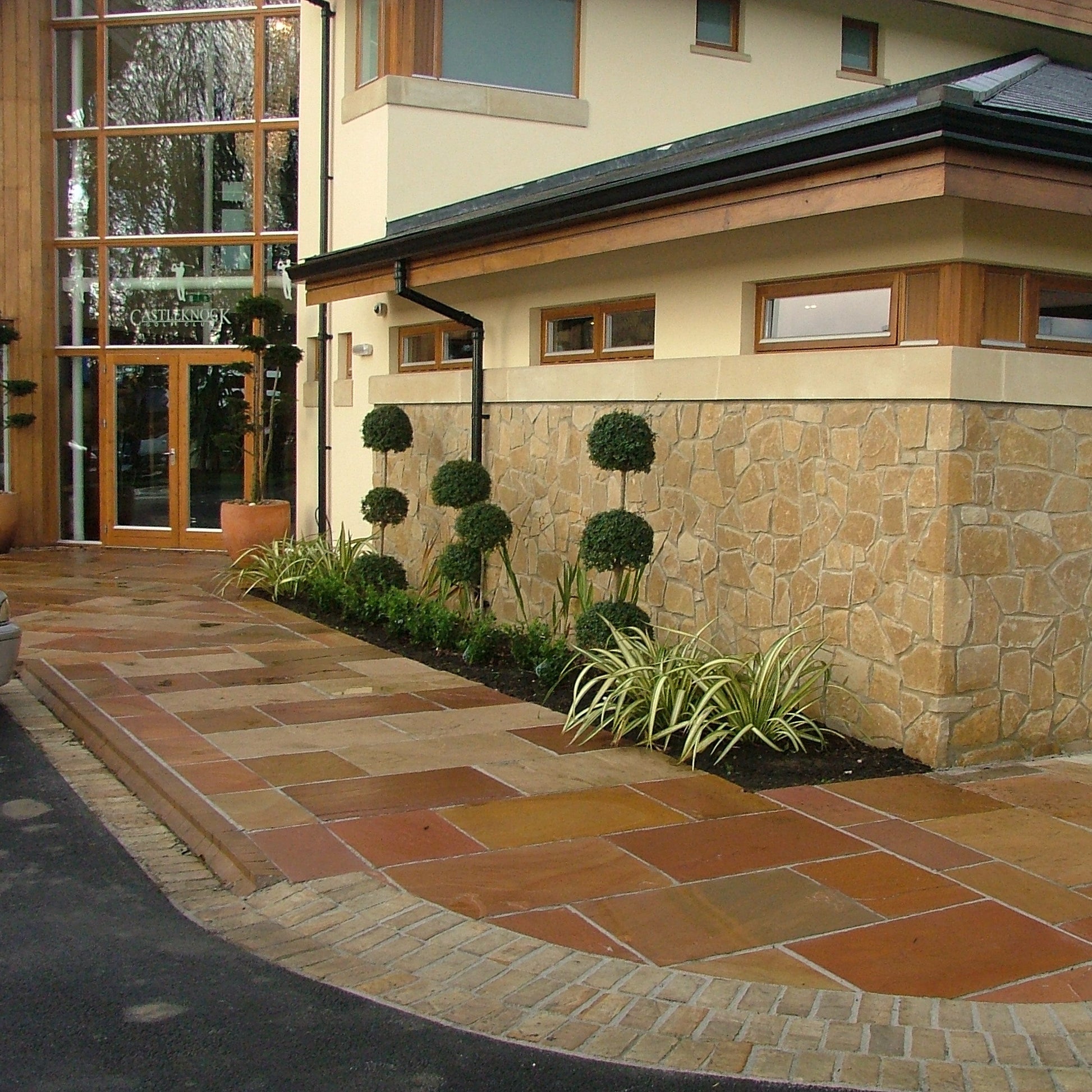 Castleknock Golf Club with pathway completed using Modak Sandstone Paving. 