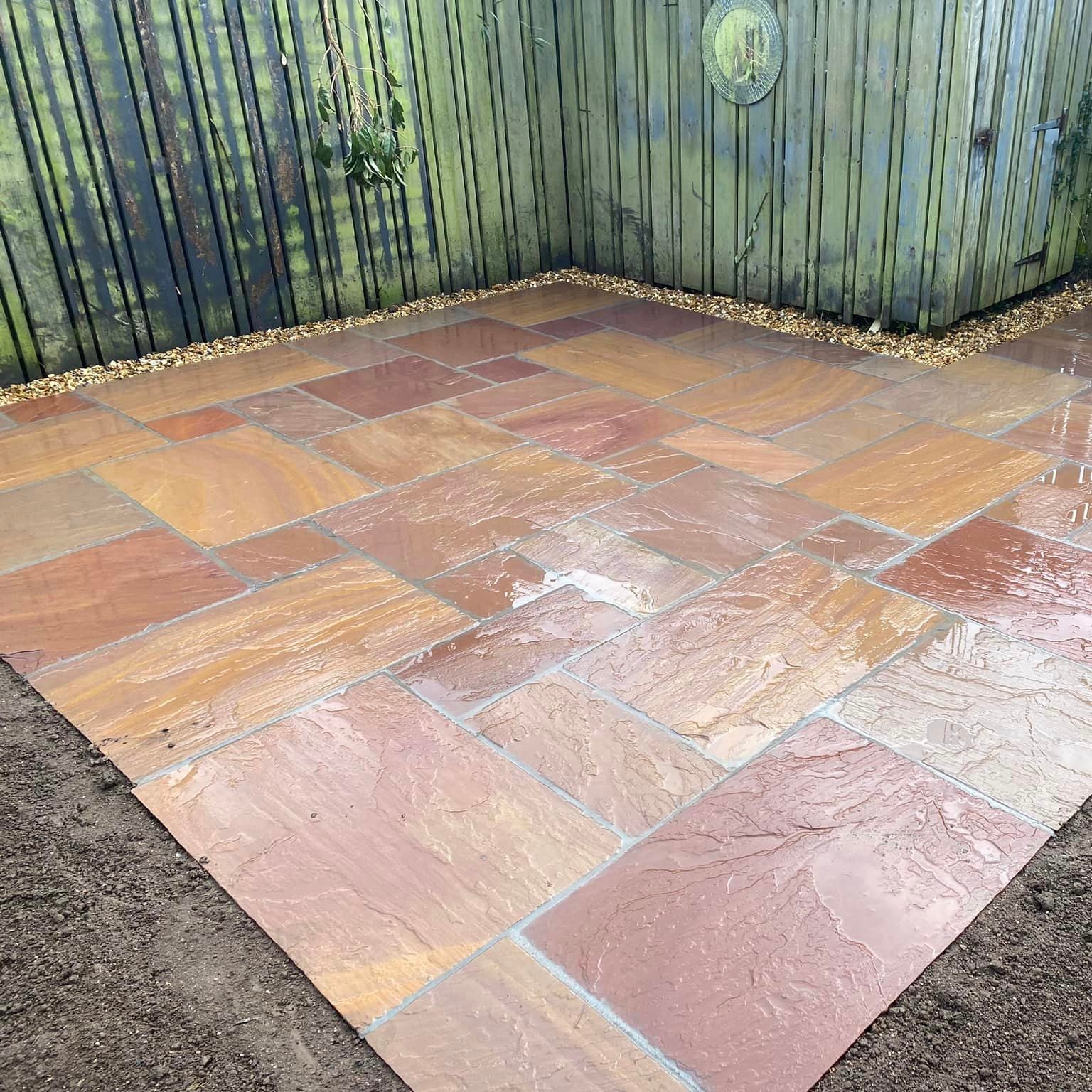 Patio area completed using Modak Sandstone Paving. 