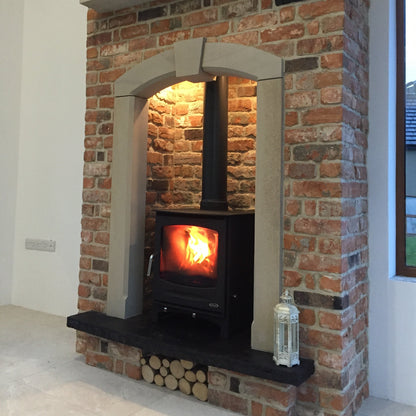 Bespoke Mountcharles Sandstone Fireplace Surround with Keystone detail. 