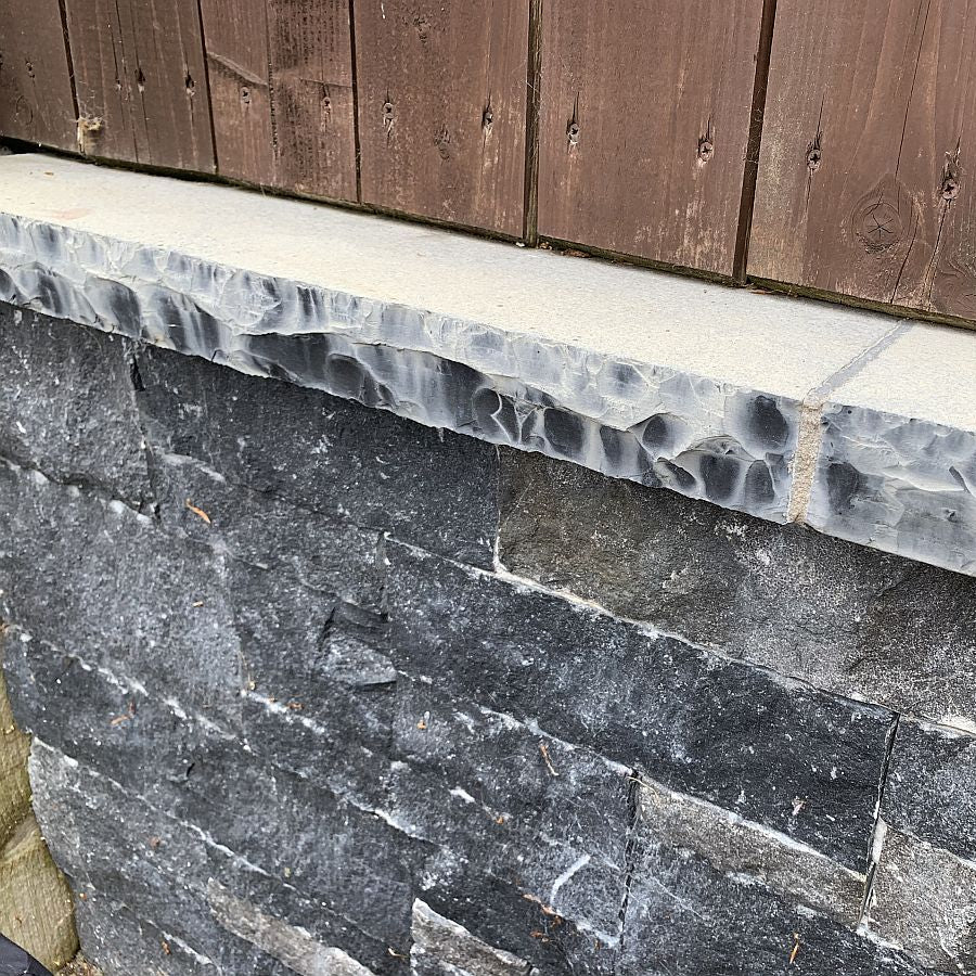 Black Limestone Wall Capping without PROTECTiT Colour Restorer. 