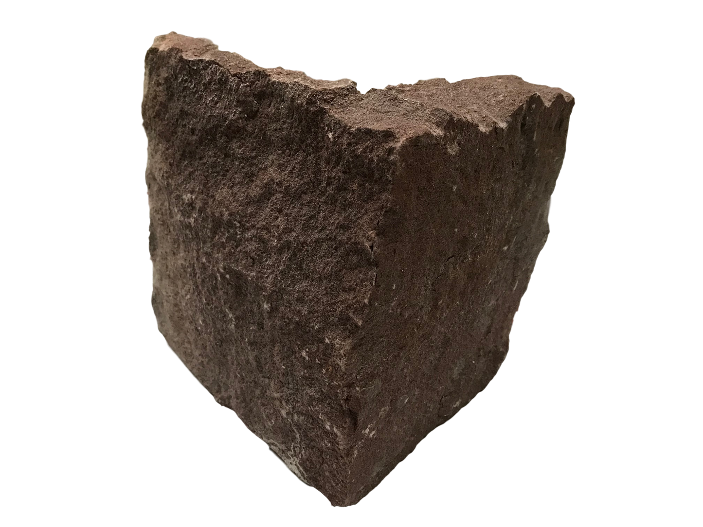 Pink Sandstone Stoneer Corner piece  in a L - shape with pink colouring. 